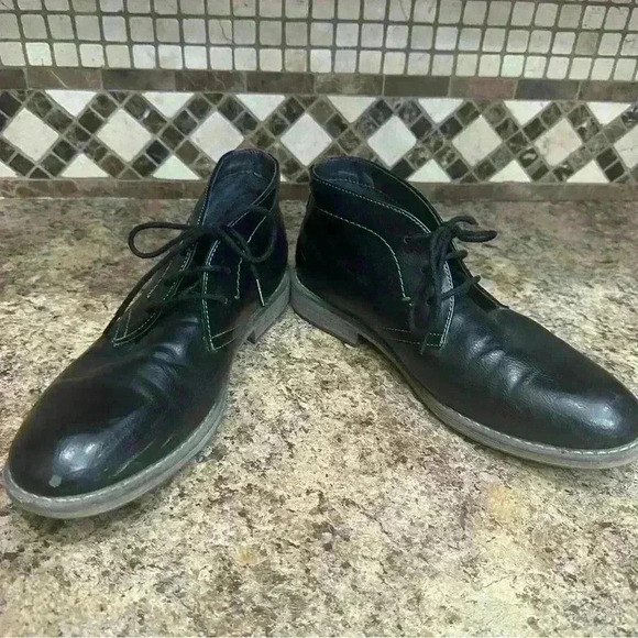 Mens Sonoma Bayport Black Chukka boots size 9 Lace Up Business Casual Boots - Picture 6 of 8